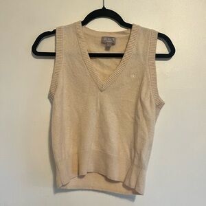 J.Crew Cashmere Cream Sleeveless Sweater Vest Size Medium